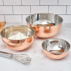 Garrett Wade 3 Beautiful Steel Lined Copper Bowls Sale