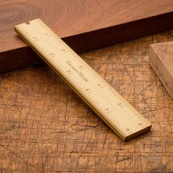 garrett-wade 6" Brass Bound Wood Rule New