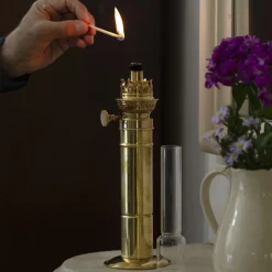 garrett-wade Brass Column Oil Lamp New
