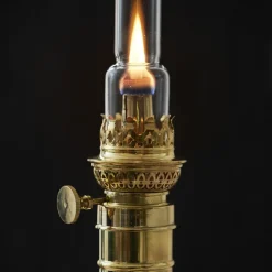 garrett-wade Brass Column Oil Lamp New