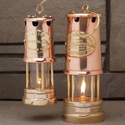 garrett-wade 8" Brass & Copper Oil Lamp New