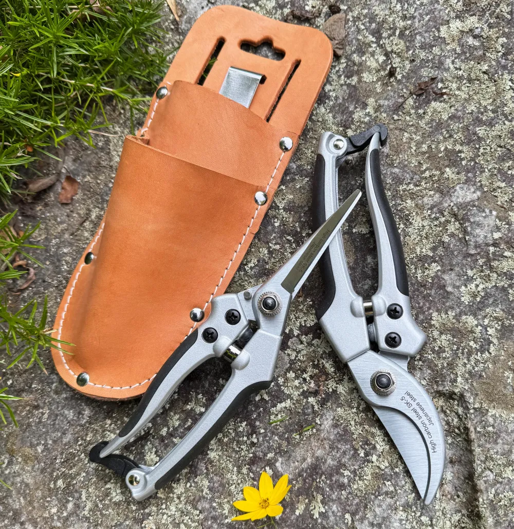 garrett-wade Bypass & Flower Pruner Set with Leather Sheath New