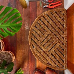 garrett-wade Coir and Stainless Steel Half-Round Spiral Doormat