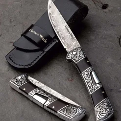 Garrett Wade Damascus Blade Folding Knife