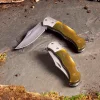 garrett-wade Damascus Blade & Horn Folding Clip Knife Outlet