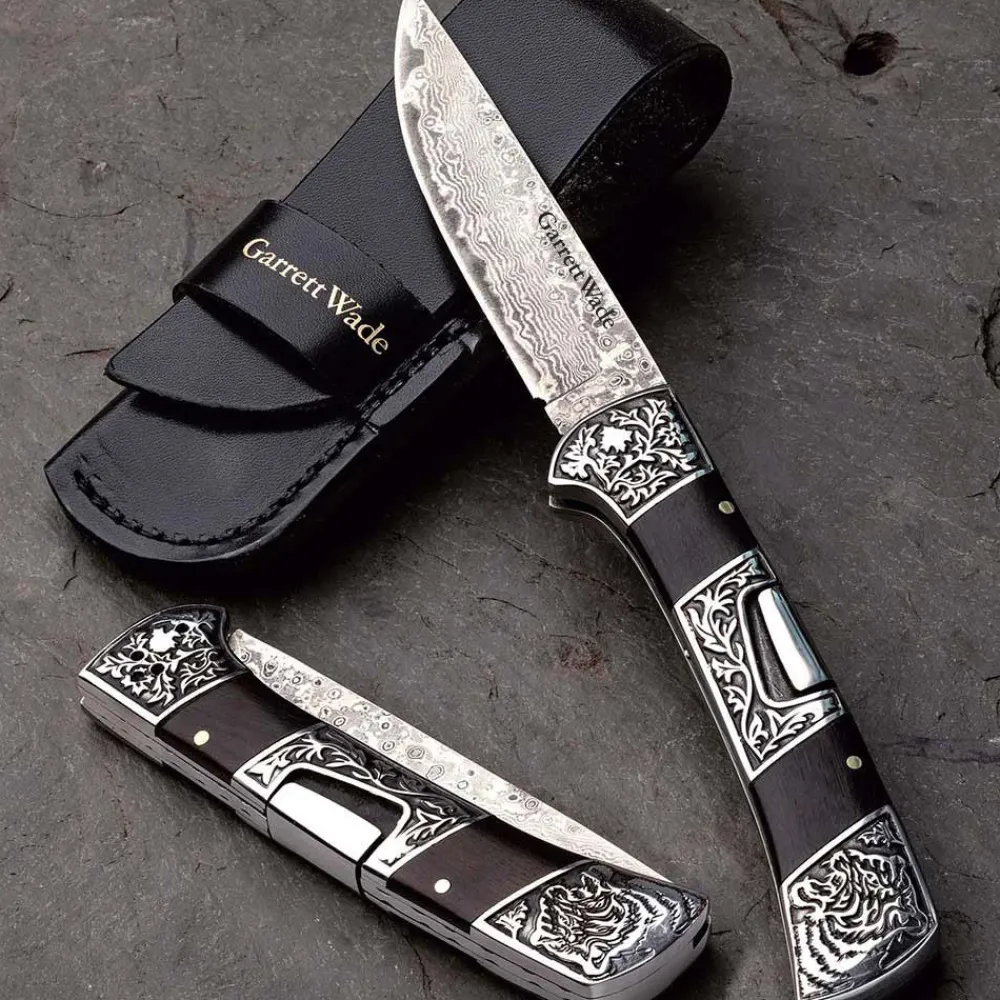 Garrett Wade Damascus Blade Knife with Sheath