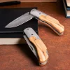 garrett-wade Damascus Blade & Olivewood Folding Clip Knife Sale
