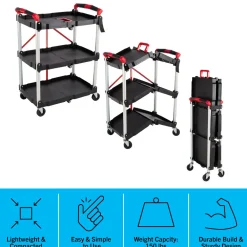garrett-wade Folding Cart (50lb Capacity Per Shelf) Hot