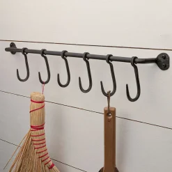 Garrett Wade Forged Iron Rod Rack with 6 S-Hooks New