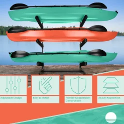 garrett-wade Freestanding Outdoor 3-Level Kayak and Canoe Rack Best