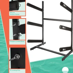 garrett-wade Freestanding Outdoor 3-Level Kayak and Canoe Rack Best