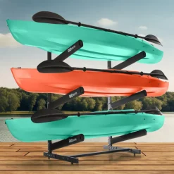 garrett-wade Freestanding Outdoor 3-Level Kayak and Canoe Rack Best