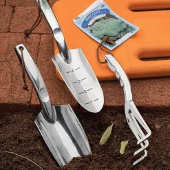 garrett-wade Garden Kneeler + Set of Three "Bomb-Proof" Digging Tools Hot