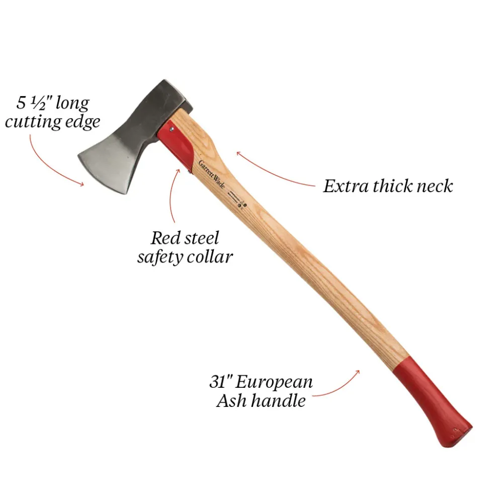 Garrett Wade German Made Forest Axe With Protective Steel Collar Hot