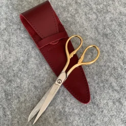 Garrett Wade 6” Gilded Sewing Scissors with French Leather Case
