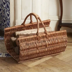 garrett-wade Handwoven Wicker Fireplace Basket