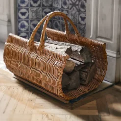 garrett-wade Handwoven Wicker Fireplace Basket