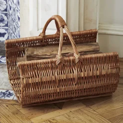 garrett-wade Handwoven Wicker Fireplace Basket