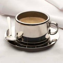 garrett-wade Insulated Stainless Steel Coffee Cup, Saucer Clearance