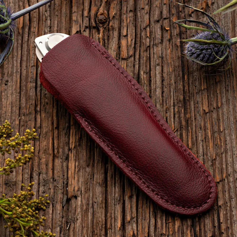 Garrett Wade K2 Mushroom Design Folding Knife and Leather Pouch