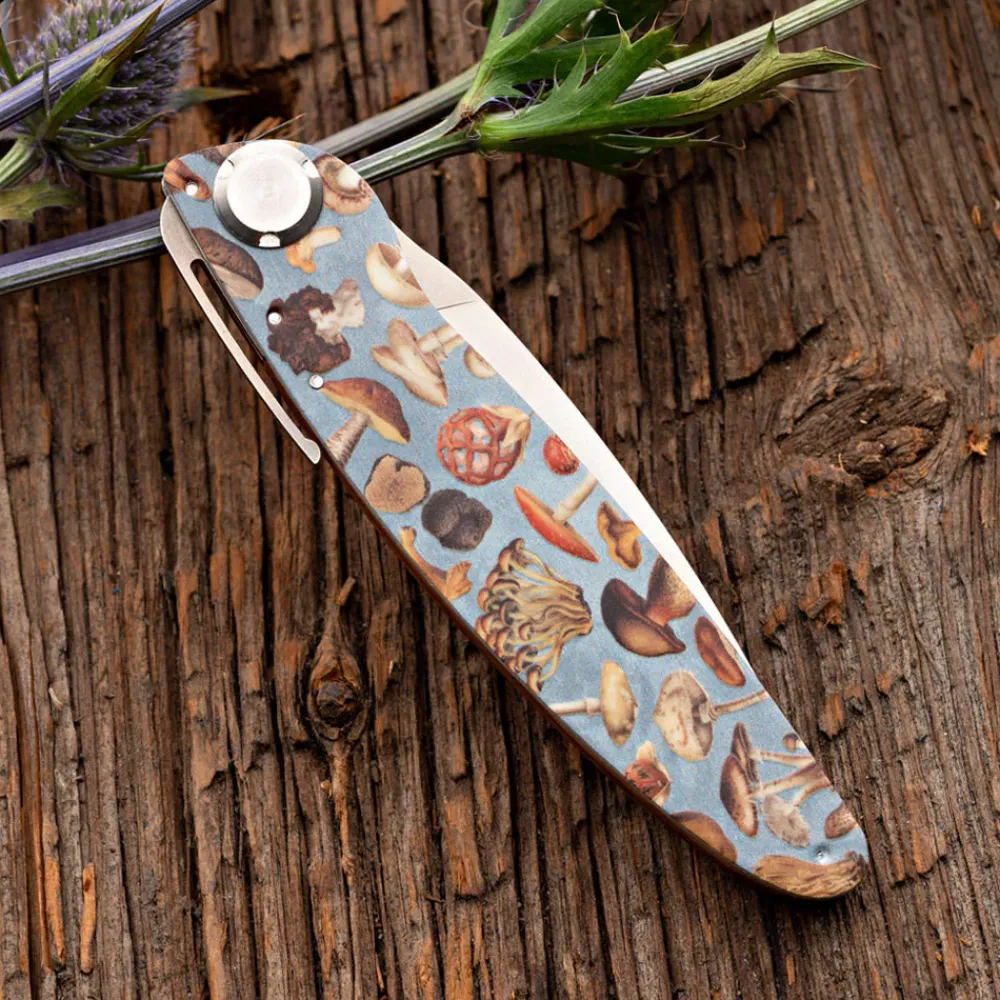 Garrett Wade K2 Mushroom Design Folding Knife and Leather Pouch