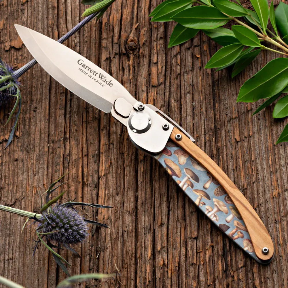 Garrett Wade K2 Mushroom Design Folding Knife and Leather Pouch