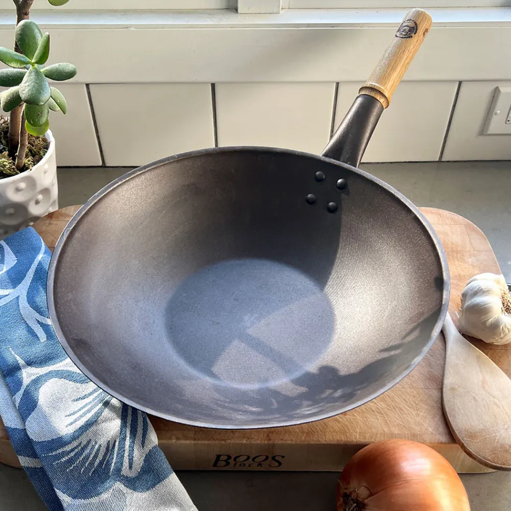 Netherton Long-Handled Spun Iron Wok Sale