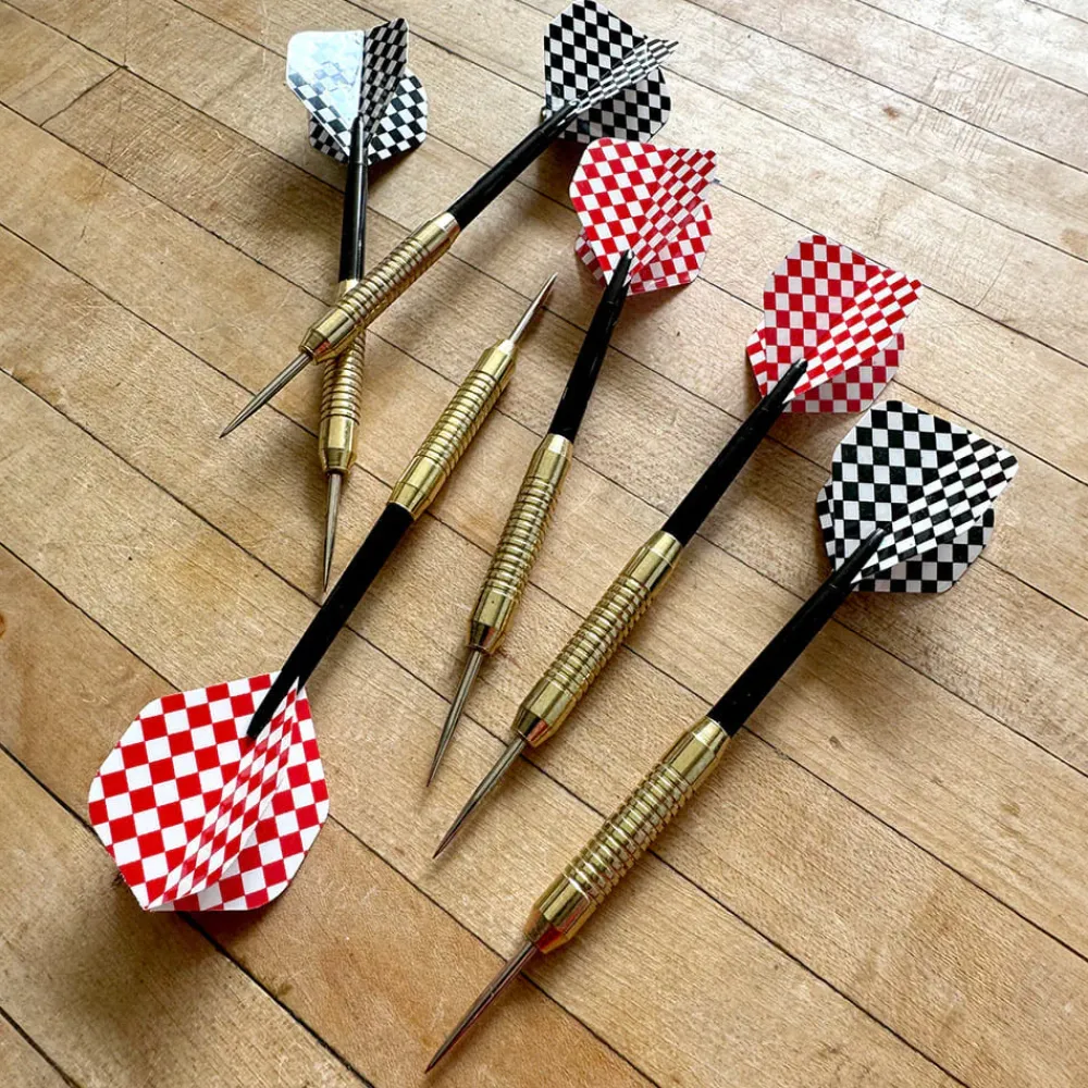 garrett-wade Old-Fashioned Dartboard Set in a Pine Cabinet