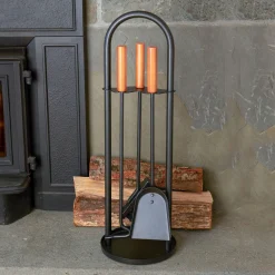 Garrett Wade 4-pc Wood Black Fireplace Tool Set Discount