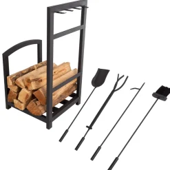 garrett-wade 5-Piece Firewood Rack Set New
