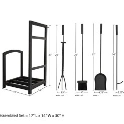 garrett-wade 5-Piece Firewood Rack Set New
