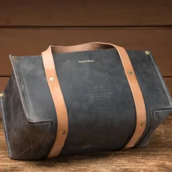 Garrett Wade Portable Leather Tool Bag- Blue Sale