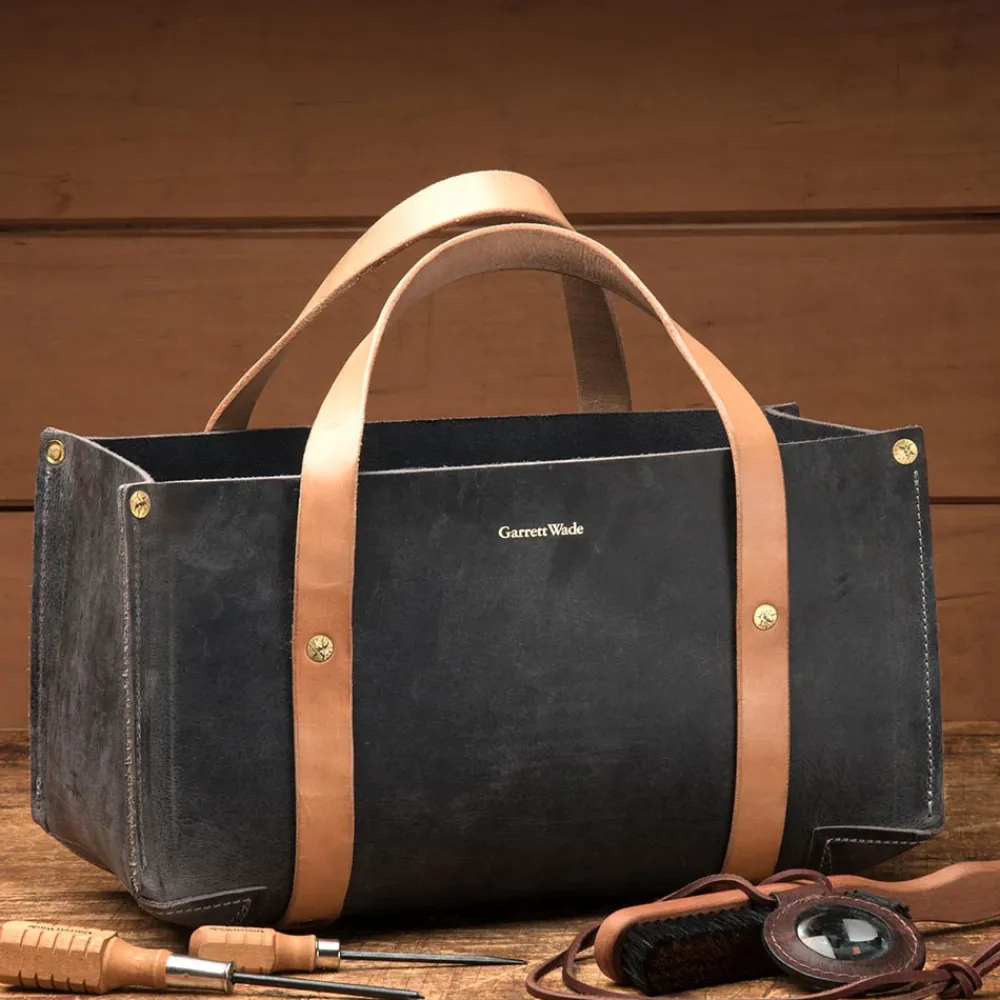 Garrett Wade Portable Leather Tool Bag- Blue Sale