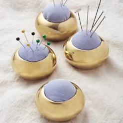 garrett-wade Set of 4 Brass Pincushions & Pattern Weights Clearance