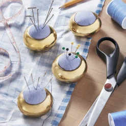 garrett-wade Set of 4 Brass Pincushions & Pattern Weights Clearance