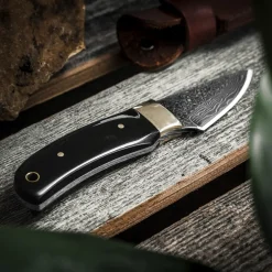 Garrett Wade Short Damascus Fixed-Blade Knife New
