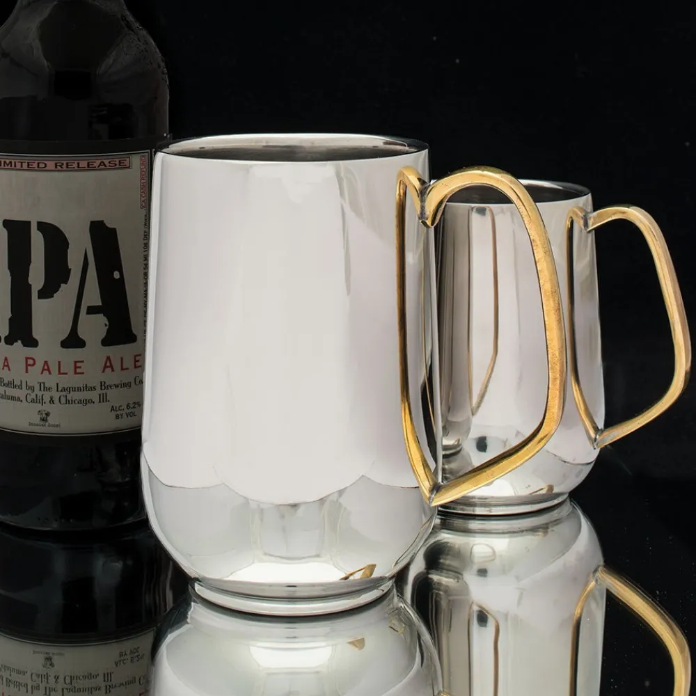 Garrett Wade Small & Large Stainless-Steel Mug Set New