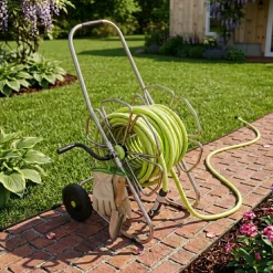 Garrett Wade Stainless Steel Mobile Garden Hose Reel New