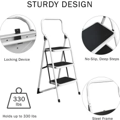 garrett-wade 3-Step Stool Folding Ladder Online
