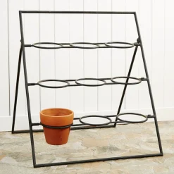 garrett-wade Terracotta Planter Stand Including 9 Pots Discount