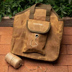 Garrett Wade Waxed Cotton Garden Tote with Jute Twine Outlet