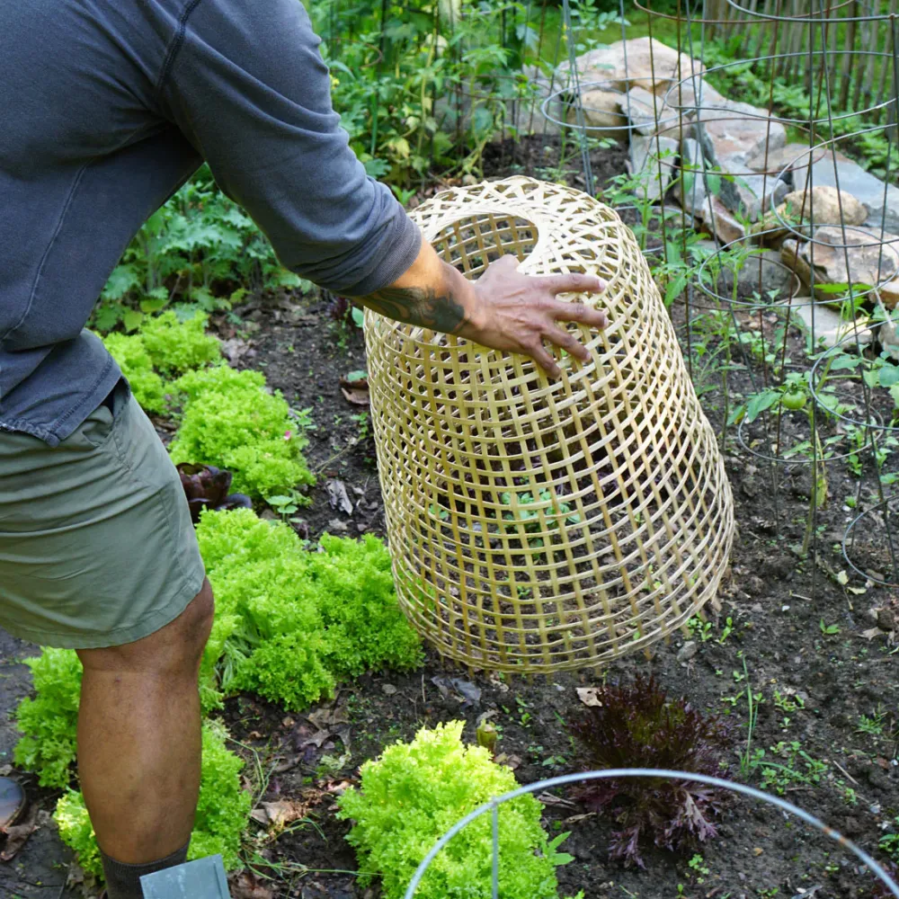garrett-wade Woven Bamboo Garden Cloche