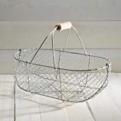 garrett-wade Woven Galvanized Basket Pair Outlet
